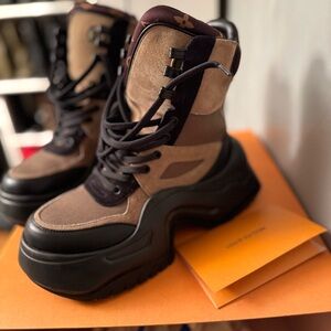 Women's Brown and Black Boots